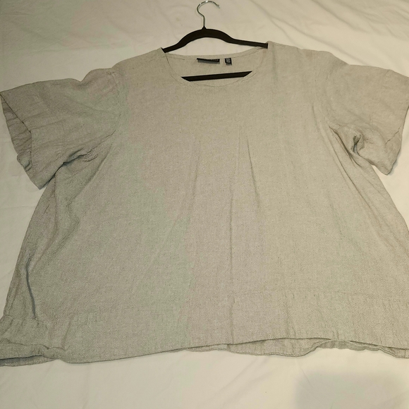 🤎Rafaella Cream/Beige Linen Blouse 3XL - Picture 3 of 7